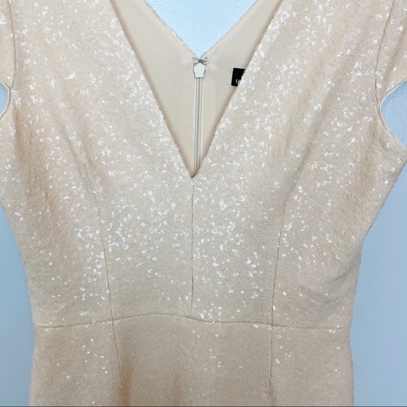 NWT Dress the Population Cream Zoe Sequined Mini L - Picture 8 of 16